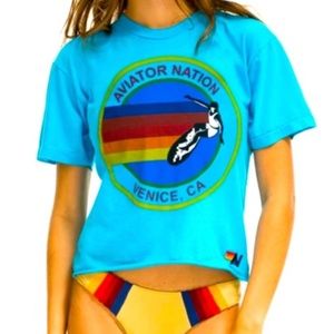Blue Aviator Nation Tee (Size Small)
